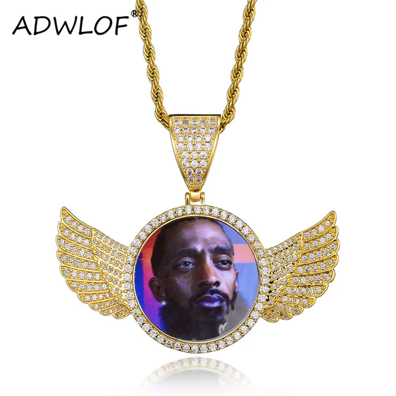 Custom Made Memory Photo With Angel Wings Pendants Iced Out Bling Cubic Zircon Tennis Chain Necklace Men's Hip hop Jewelry
Custom Made Memory Photo With Angel Wings Pendants Iced Out Bling Cubic Zircon Tennis Chain Necklace Men's Hip hop Jewelry