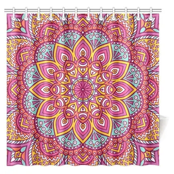 Mandala Decor Shower Curtain, Traditional Mystical Oriental Mandala Yantra Inspired Sacred Geometry Pattern Fabric Bathroom
Mandala Decor Shower Curtain, Traditional Mystical Oriental Mandala Yantra Inspired Sacred Geometry Pattern Fabric Bathroom