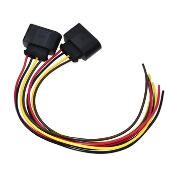 beler 1J0973724 2pcs Female Ignition Coil Connector With Wiring Harness Plug Pigtail 2011340 Fit For Jetta Golf Passat Beetle