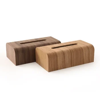 

Japanese-style Wooden Tissue Box Household Paper Table Creative Desktop Storage Box Simple Fashion Living Room Tissue Box Q190