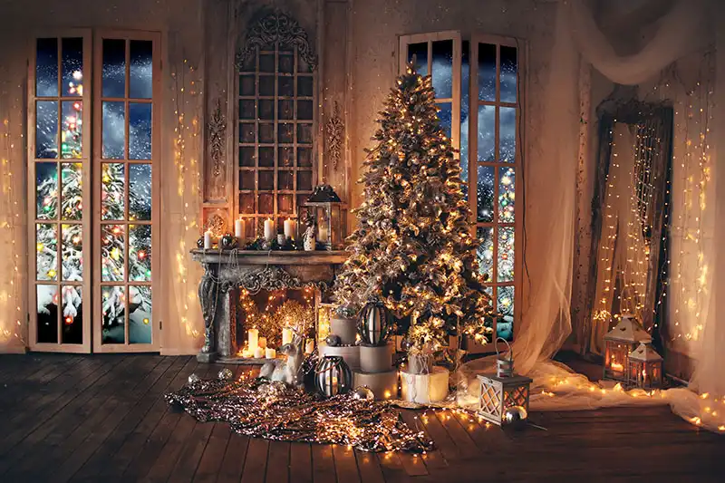 tree merry christmas custom photo studio backdrop background