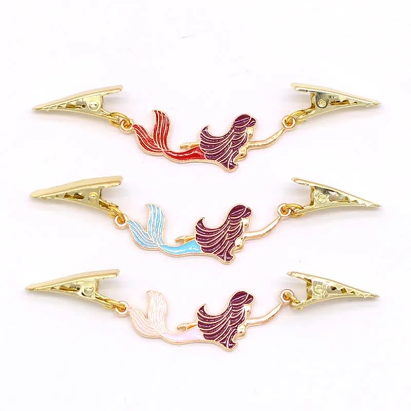 Mermaid Retro Sweater Shawl Clips Collar Clip Pin Tie Cardigan for Shirts Women Necktie Bar Clasp Garters Accessories | Дом и сад