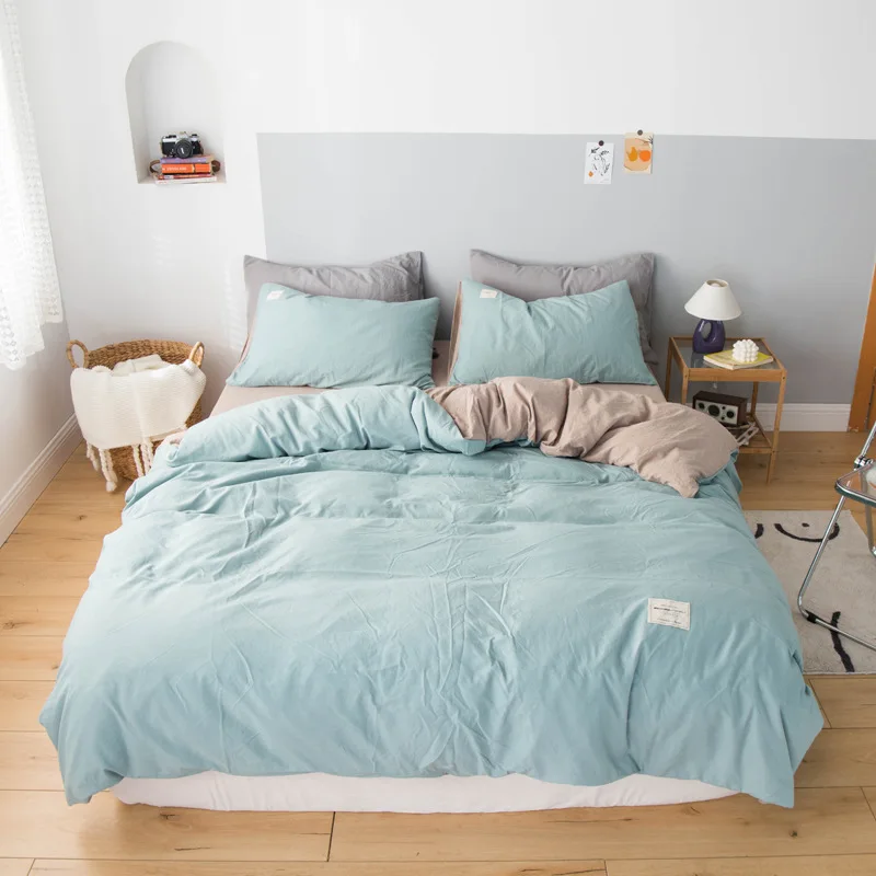 New solid color simple summer thin four-piece home textiles home bedding Modern student single three-piece suit Home Solid
New solid color simple summer thin four-piece home textiles home bedding Modern student single three-piece suit Home Solid