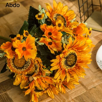 45cm Artificial Sunflower Flowers Bouquet Silk 9 Big Head High Quality Home Decoration Accessories Thanksgiving
45cm Artificial Sunflower Flowers Bouquet Silk 9 Big Head High Quality Home Decoration Accessories Thanksgiving