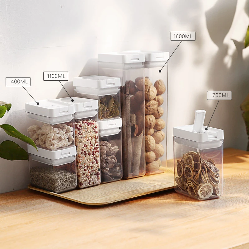 Kitchen Food Storage Box Tea Bean Grain Spice Storage Container Moisture-proof Sealed Refrigerator Organizer Dried Grains Tank
Kitchen Food Storage Box Tea Bean Grain Spice Storage Container Moisture-proof Sealed Refrigerator Organizer Dried Grains Tank