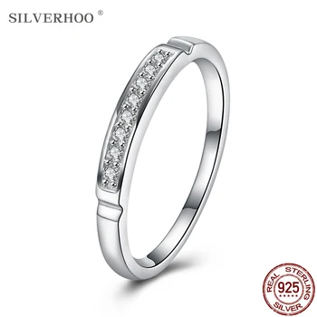 SILVERHOO Sterling Silver 925 Ring Minimalist Cubic Zirconia CZ Wedding Women Rings Simple Fine Jewelry Couple Anniversary Gift 
SILVERHOO Sterling Silver 925 Ring Minimalist Cubic Zirconia CZ Wedding Women Rings Simple Fine Jewelry Couple Anniversary Gift