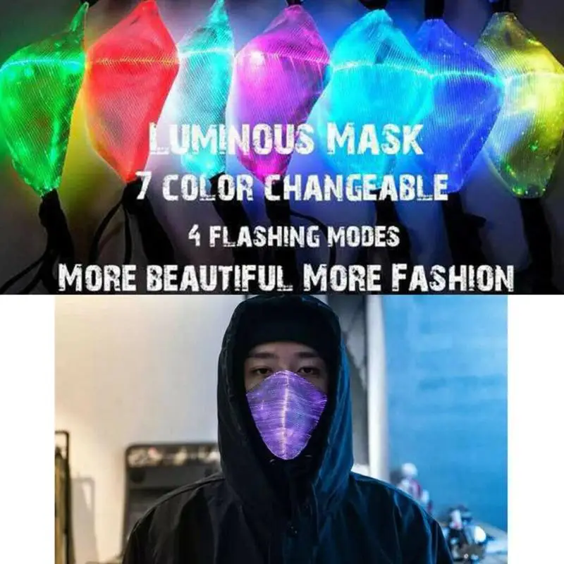 LED Multi Color Flashing Mask Luminous Light For Men Women Rave Mask Music Party Christmas Halloween Light Up Anti Dust Mask
LED Multi Color Flashing Mask Luminous Light For Men Women Rave Mask Music Party Christmas Halloween Light Up Anti Dust Mask