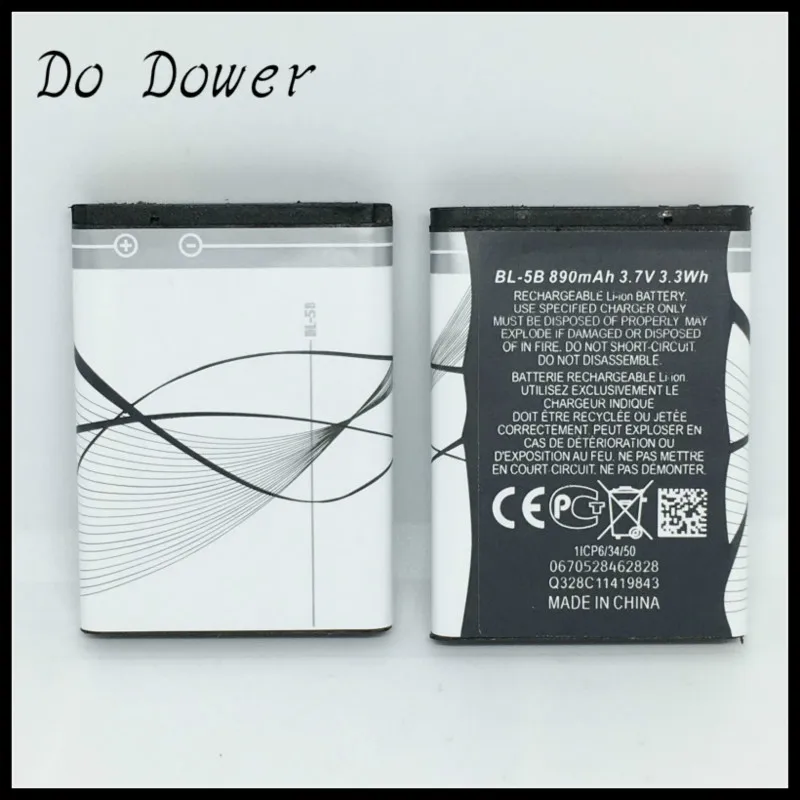 Do dower 890mah BL5B BL 5B мобильный телефон аккумулятор для NOKIA 5300 5320 6120c 7360 6120ci 3220 3230 5070