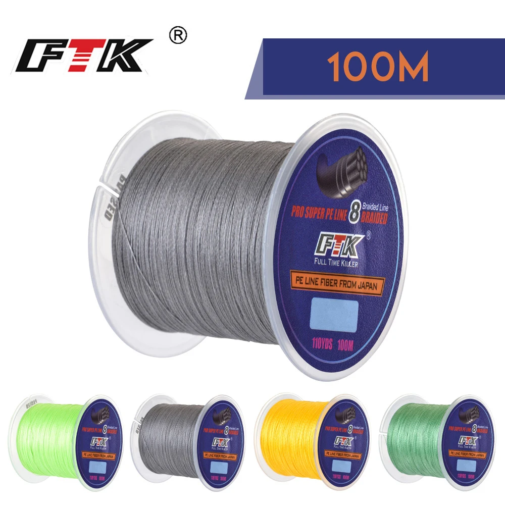 FTK 100m Fishing Line 25-90LB 1.0#-6.0# 8 Braided Line Smooth Multifilament PE Fishing Line for Saltwater Fishing
FTK 100m Fishing Line 25-90LB 1.0#-6.0# 8 Braided Line Smooth Multifilament PE Fishing Line for Saltwater Fishing