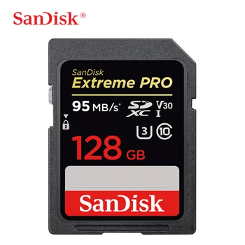 

SanDisk Extreme Pro SD Ultra Memory Card 128GB 95MB/s SDXC C10 U3 V30 UHS-I Cartao De Memoria Flash Card For Camera