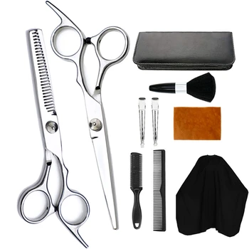 2020 New 10 Pcs Professional Haircut Scissors Set Razor Comb Clip Haircut Shawl Suits Tools Equipment Suitable for Home Salon
2020 New 10 Pcs Professional Haircut Scissors Set Razor Comb Clip Haircut Shawl Suits Tools Equipment Suitable for Home Salon