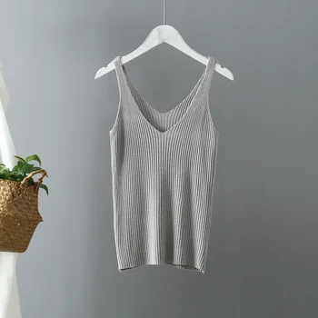 2020 women Matching Shirt Sleeveless Sweater Candy-colored Camisole 2018 Korean Women 
2020 women Matching Shirt Sleeveless Sweater Candy-colored Camisole 2018 Korean Women