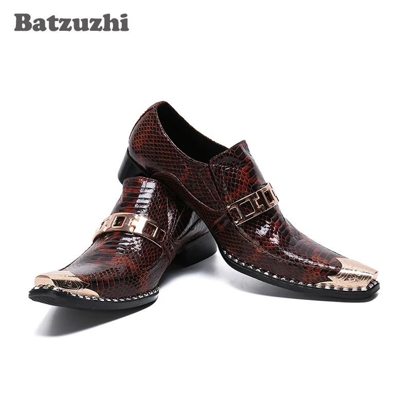 

Batzuzhi Men Shoes Fashion Business Dress British Type Shoes Men Genuine Leather Party and Wedding Chaussures Hommes, Big Sizes
