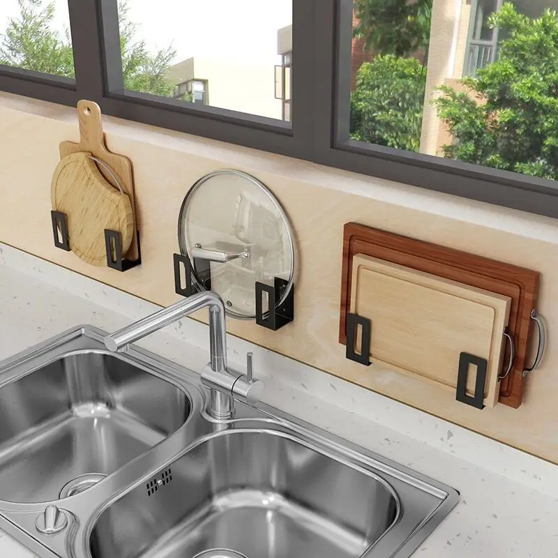 1 pair Kitchen utensils pot cover rack wall hanging hole free shelf Chopping board rack Kitchen shelf storage rack Wall mounted
1 pair Kitchen utensils pot cover rack wall hanging hole free shelf Chopping board rack Kitchen shelf storage rack Wall mounted