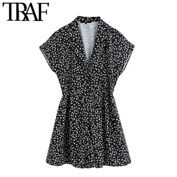 TRAF Women Chic Fashion Print Buttons Playsuits Vintage Lapel Collar Short Sleeve Female Short Jumpsuits Mujer
TRAF Women Chic Fashion Print Buttons Playsuits Vintage Lapel Collar Short Sleeve Female Short Jumpsuits Mujer