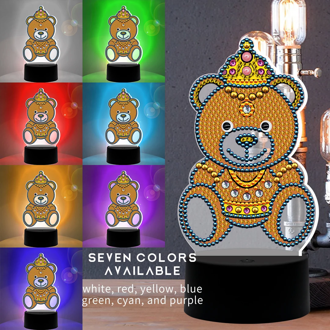 DIY Diamond Painting LED Light Lamp Bear Special Shaped Diamond Mosaic Cross Stitch Embroidery Diamond Art Rhinestone Decor
DIY Diamond Painting LED Light Lamp Bear Special Shaped Diamond Mosaic Cross Stitch Embroidery Diamond Art Rhinestone Decor