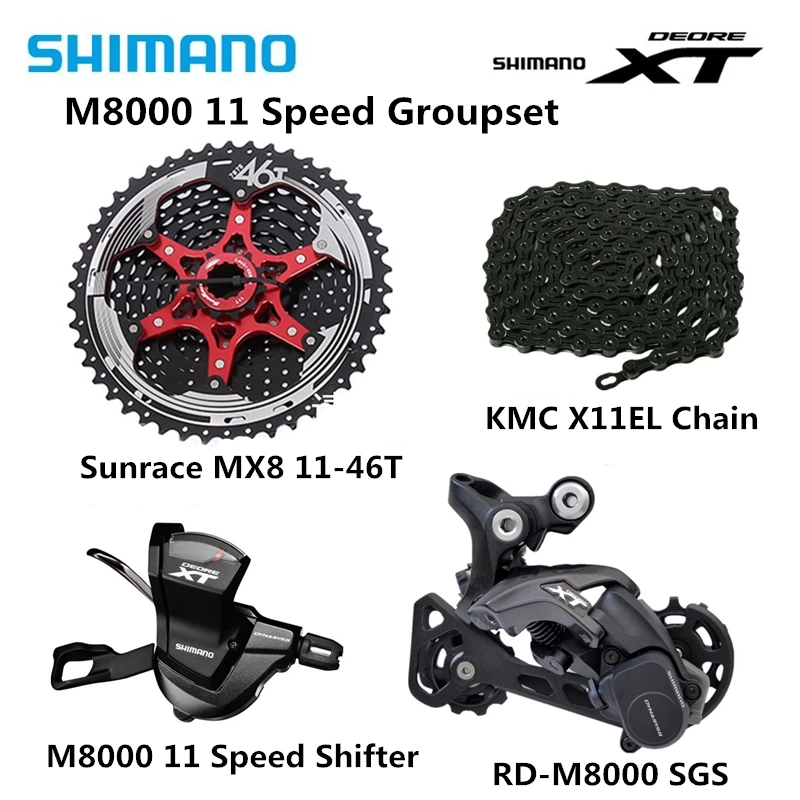 Shimano 1x11 groupset kit Spd SL-M8000-I RD-M8000 withSunrace CSMX8 11-46 kmc x11sl chain
Shimano 1x11 groupset kit Spd SL-M8000-I RD-M8000 withSunrace CSMX8 11-46 kmc x11sl chain