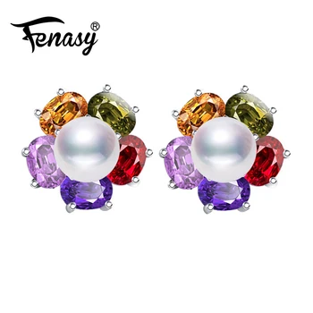 FENASY Natural Freshwater Pearl Earrings For Women New Big 925 Sterling Silver Ruby Flower Stud Earrings
FENASY Natural Freshwater Pearl Earrings For Women New Big 925 Sterling Silver Ruby Flower Stud Earrings