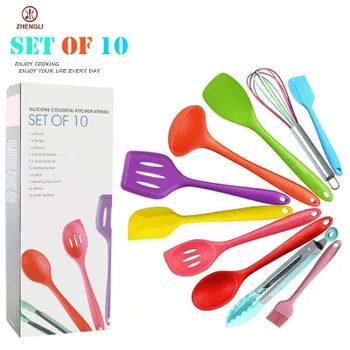 Colored silicone 10-piece kitchen non-stick pan set cooking tool spoon spatula ten-piece set
Colored silicone 10-piece kitchen non-stick pan set cooking tool spoon spatula ten-piece set