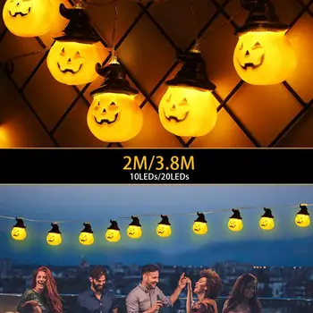 

HobbyLane 2M/3.8M 10LEDs/20LEDs Pumpkin Shape String Lights Halloween Decorative Props