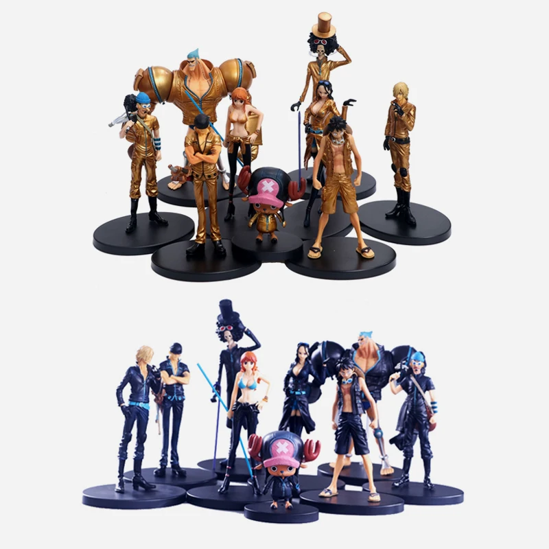 Anime ONE PIECE Black Golden color Luffy Chopper Nami Brooke Action Figure Collection toy model PVC Doll Sanji Zoro Figure Toys
Anime ONE PIECE Black Golden color Luffy Chopper Nami Brooke Action Figure Collection toy model PVC Doll Sanji Zoro Figure Toys