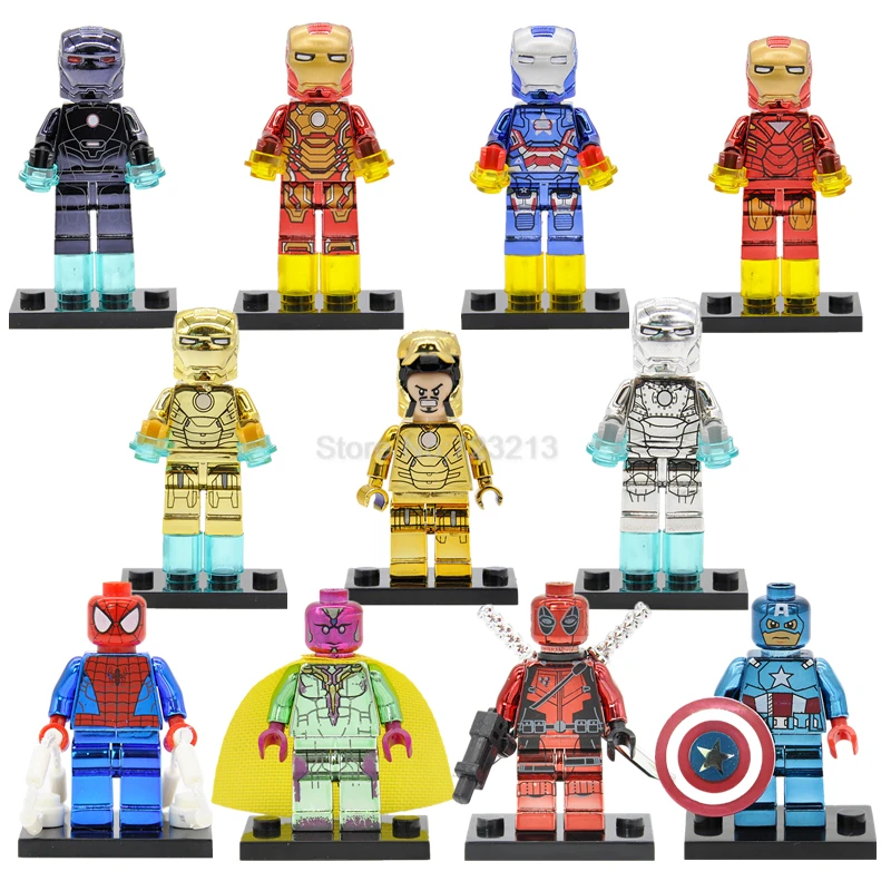 Captain America Chrome Figure Iron Man Vision Deadpool Plating Spider Man Building Blocks Super Hero Model Toys Legoing
Captain America Chrome Figure Iron Man Vision Deadpool Plating Spider Man Building Blocks Super Hero Model Toys Legoing
