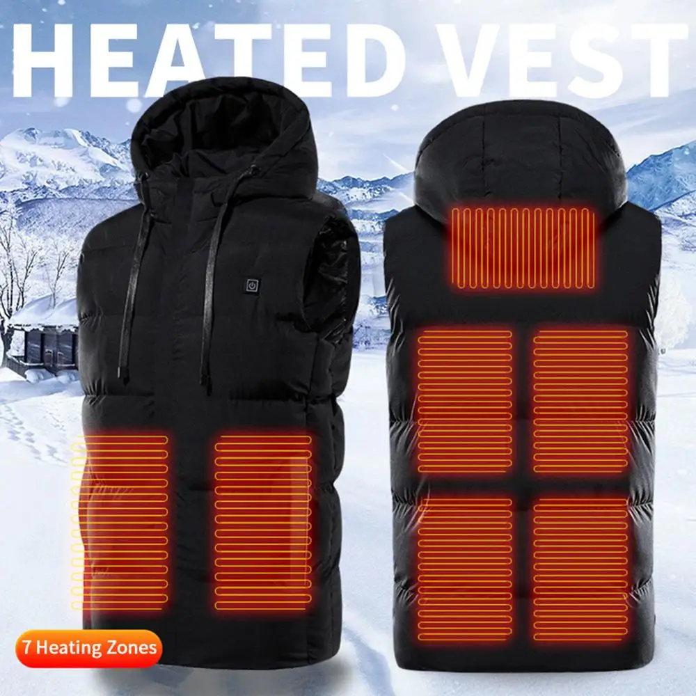 7 Areas Heating Vest Outdoor Vest USB Charging Winter Heated Jacket Electric Flexible Thermal Smart Heated Vest
7 Areas Heating Vest Outdoor Vest USB Charging Winter Heated Jacket Electric Flexible Thermal Smart Heated Vest