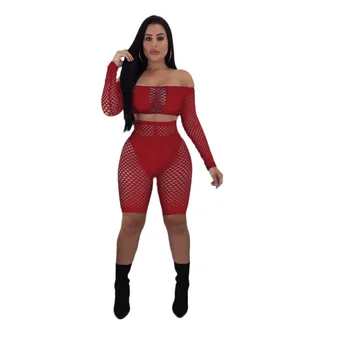 Summer Women Set Sexy Mesh Splicing Perspective Two Piece Set Long Sleeve Crop Tops and Knee Length Pants Tracksuit
Summer Women Set Sexy Mesh Splicing Perspective Two Piece Set Long Sleeve Crop Tops and Knee Length Pants Tracksuit