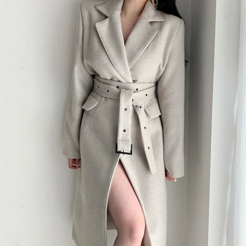 New Fashion Fall Clothes for Women Suit Tie Waist Warmth Knee-length Woolen Coat Women
New Fashion Fall Clothes for Women Suit Tie Waist Warmth Knee-length Woolen Coat Women