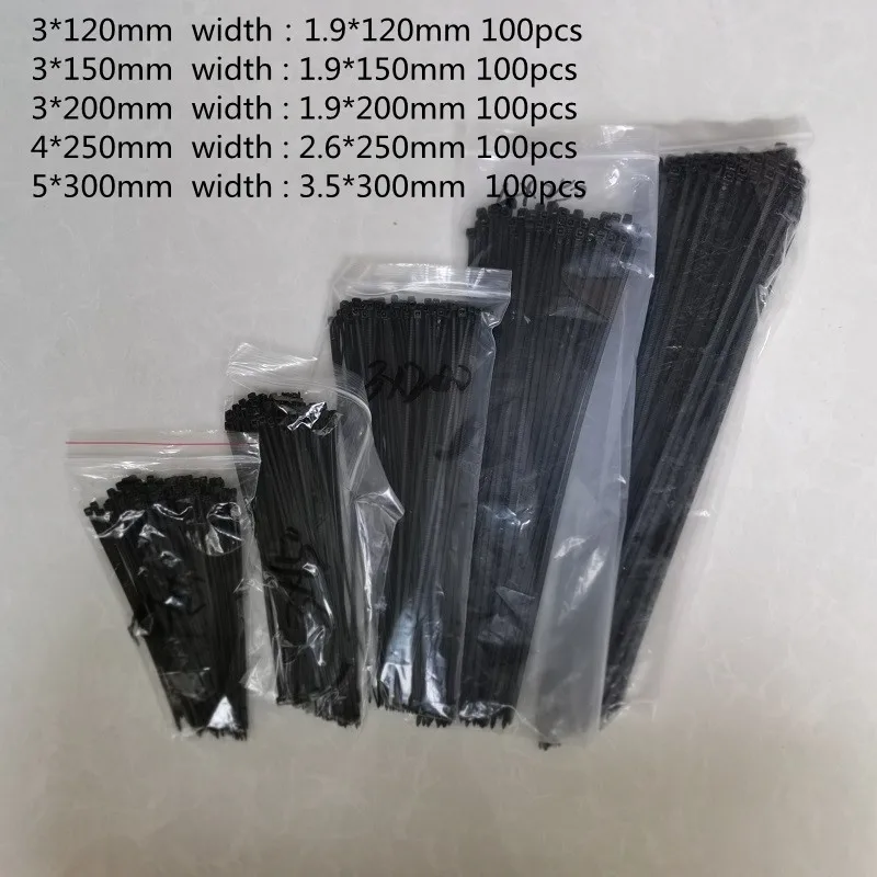Nylon Cable Ties 120mm 150mm 200mm 250mm 300mm Black White Self Locking Cable Wire Zip Ties 500pcs
Nylon Cable Ties 120mm 150mm 200mm 250mm 300mm Black White Self Locking Cable Wire Zip Ties 500pcs