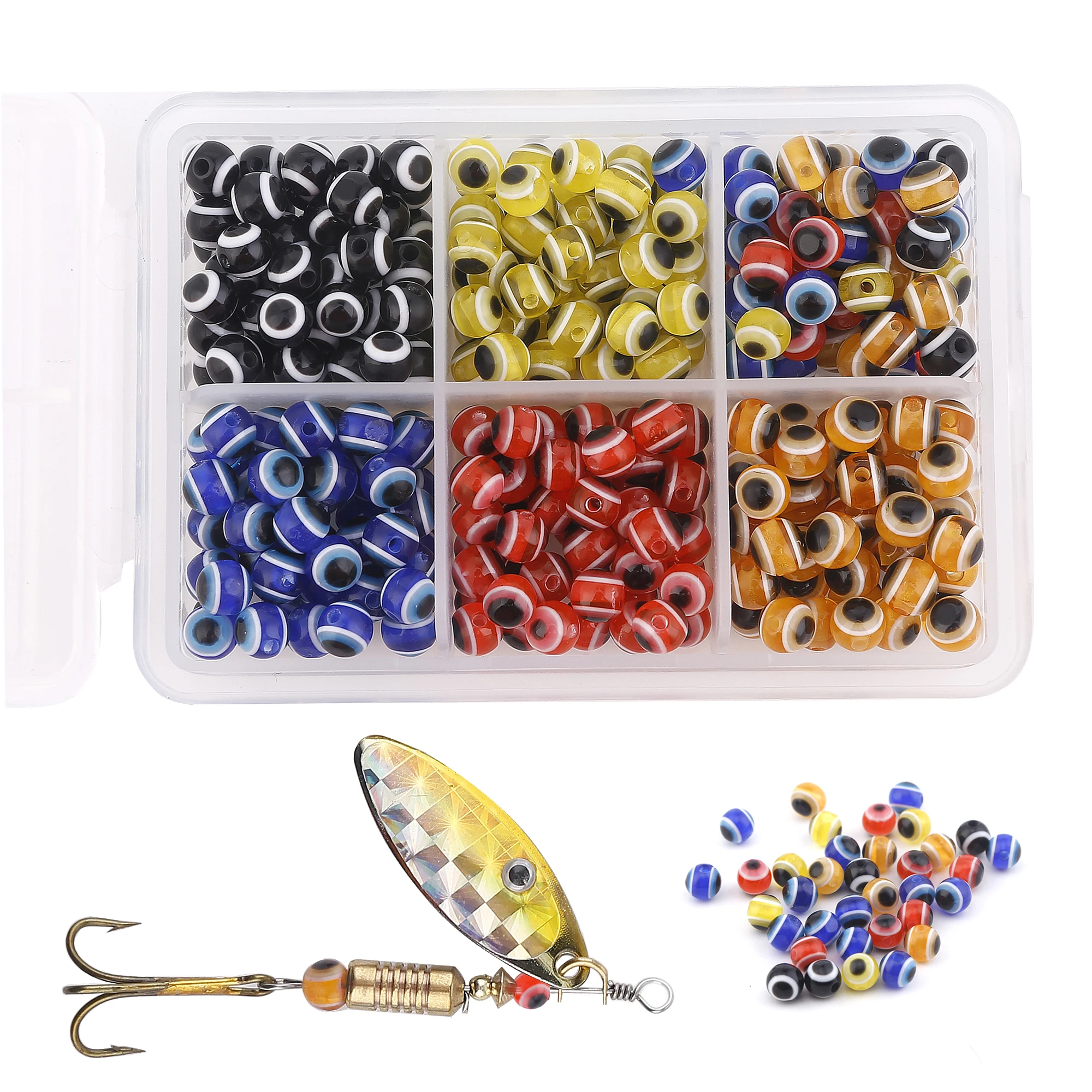 300pcs/500pcs Fishing Lure Accessory Colorful Artificial Fish Eye Beads DIY Spinnerbaits Jigs Fishhook for Bass Fly Tying Tackle | Спорт и