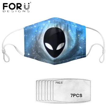 FORUDESIGNS Shinning Alien Printed Face Masks with 7 Pieces PM2.5 Activated Carbon Insert Filters Fashion Mouth Cover for Kids
FORUDESIGNS Shinning Alien Printed Face Masks with 7 Pieces PM2.5 Activated Carbon Insert Filters Fashion Mouth Cover for Kids