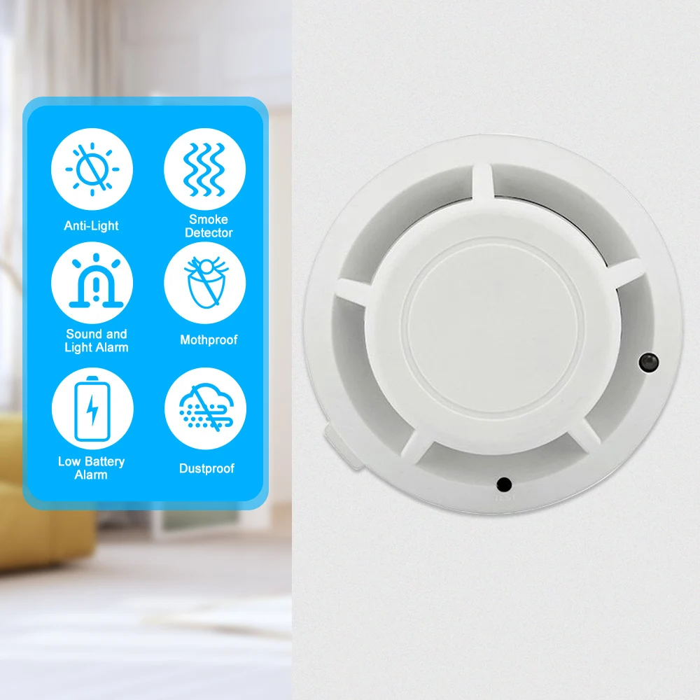 Fire Alarm Sensor Independent Sensitive Smoke Detector Smoke Fire Detector Tester Home Security System for Kitchen Hotel Cafe
Fire Alarm Sensor Independent Sensitive Smoke Detector Smoke Fire Detector Tester Home Security System for Kitchen Hotel Cafe