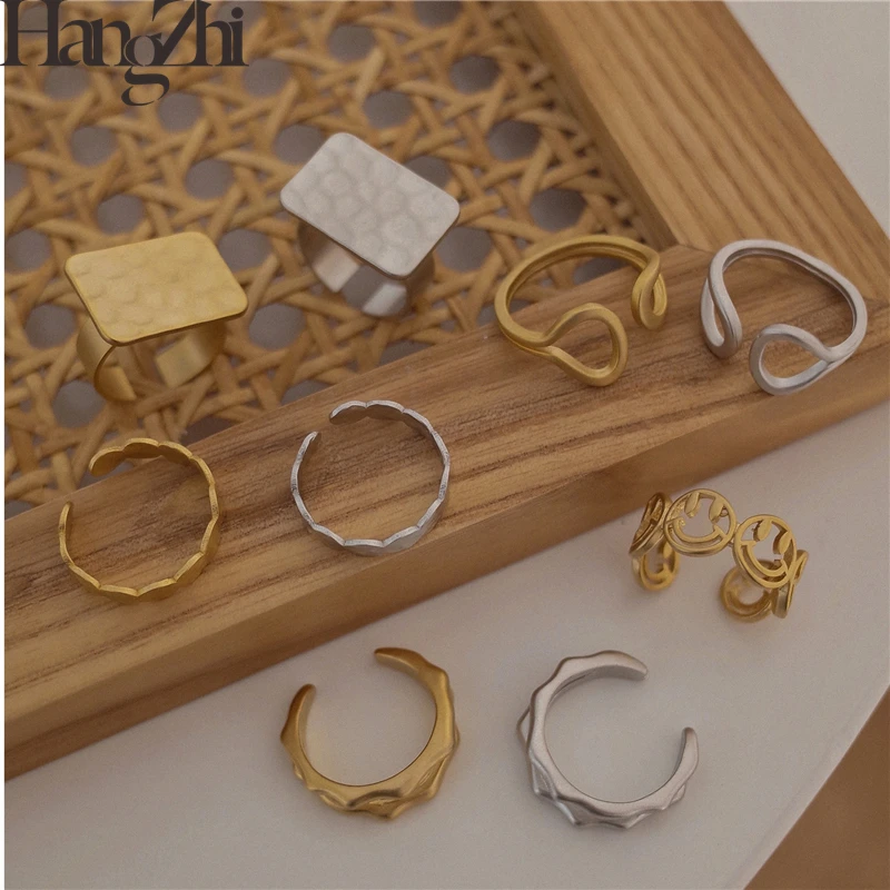 HANGZHI 2020 New Matte Metal Simple Multilayer Irregular Ring Hollow Out Design Opening Adjustable Rings for Women Girls Gift
HANGZHI 2020 New Matte Metal Simple Multilayer Irregular Ring Hollow Out Design Opening Adjustable Rings for Women Girls Gift