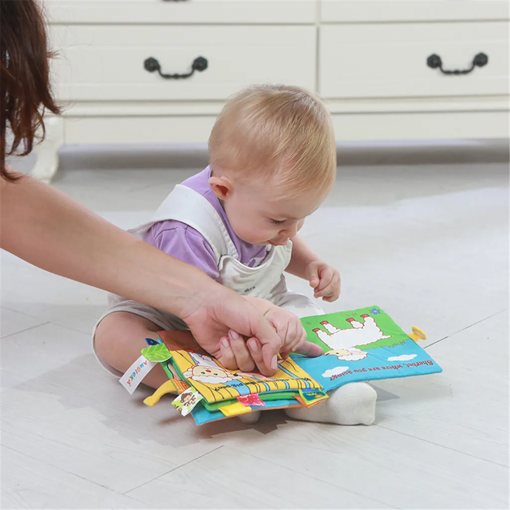 Baby Kids Intelligence Development Animal Cloth Book Educational Cognize Toys Toddler learning tools Interaction Toys #B