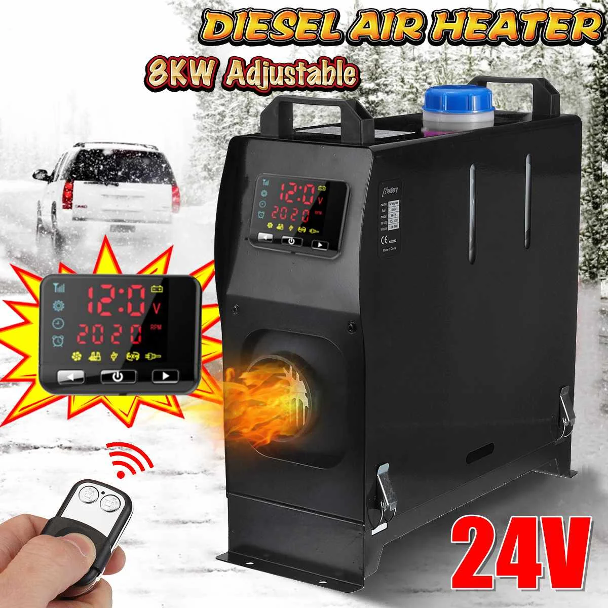 All in One Unit 1 to 8KW 24V Car Heating Tool Diesel Air Heater Single Hole LCD Monitor Parking Warmer For Car Truck Bus Boat RV
All in One Unit 1 to 8KW 24V Car Heating Tool Diesel Air Heater Single Hole LCD Monitor Parking Warmer For Car Truck Bus Boat RV
