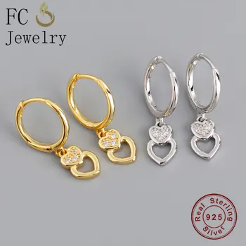 FC Jewelry 925 Silver Gold Color Circle Shape Double Heart Lock Piercing Hoop Earrings For Women Girl Pendientes Boucle 2020 NEW
FC Jewelry 925 Silver Gold Color Circle Shape Double Heart Lock Piercing Hoop Earrings For Women Girl Pendientes Boucle 2020 NEW