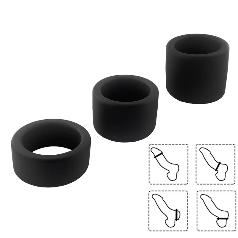 

Male Silicone penis lock cock Ring bondage Erection Delay Ejaculation Reusable Enlargement ball stretcher BDSM Sex Toy for Men