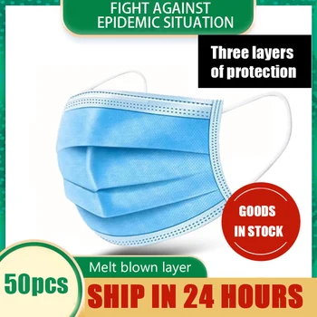 50/100 Pcs Non Woven Disposable Face Mask 3-layer Protective Masks Dust Proof Adult Ear Type Mouth Mask Box Packaging
50/100 Pcs Non Woven Disposable Face Mask 3-layer Protective Masks Dust Proof Adult Ear Type Mouth Mask Box Packaging