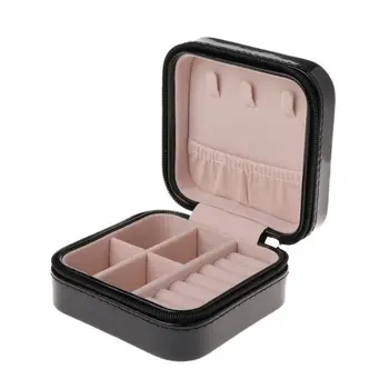 

Simple Jewelry Display Box Exquisite Zipper Jewelry Storage Organizer Women Travel Cosmetic Case