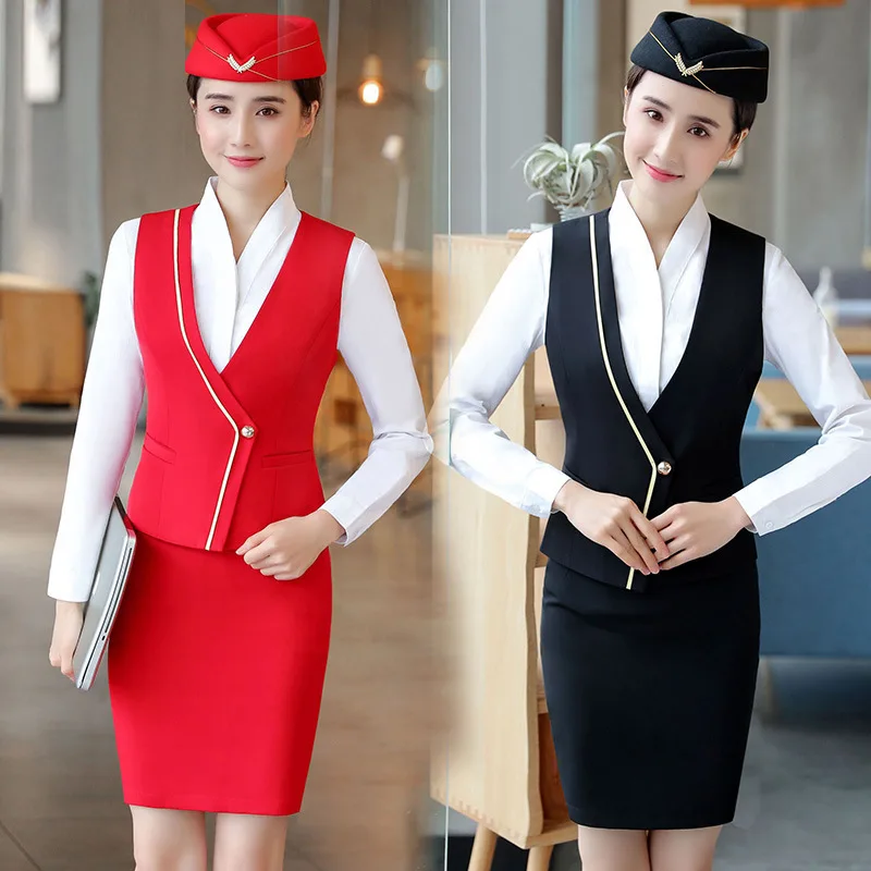 Stewardess Uniforms Business Dress Outfit Aviation by Interview Clothing Wear Waistcoat Beautician Work Clothes Hotel Workwear
Stewardess Uniforms Business Dress Outfit Aviation by Interview Clothing Wear Waistcoat Beautician Work Clothes Hotel Workwear