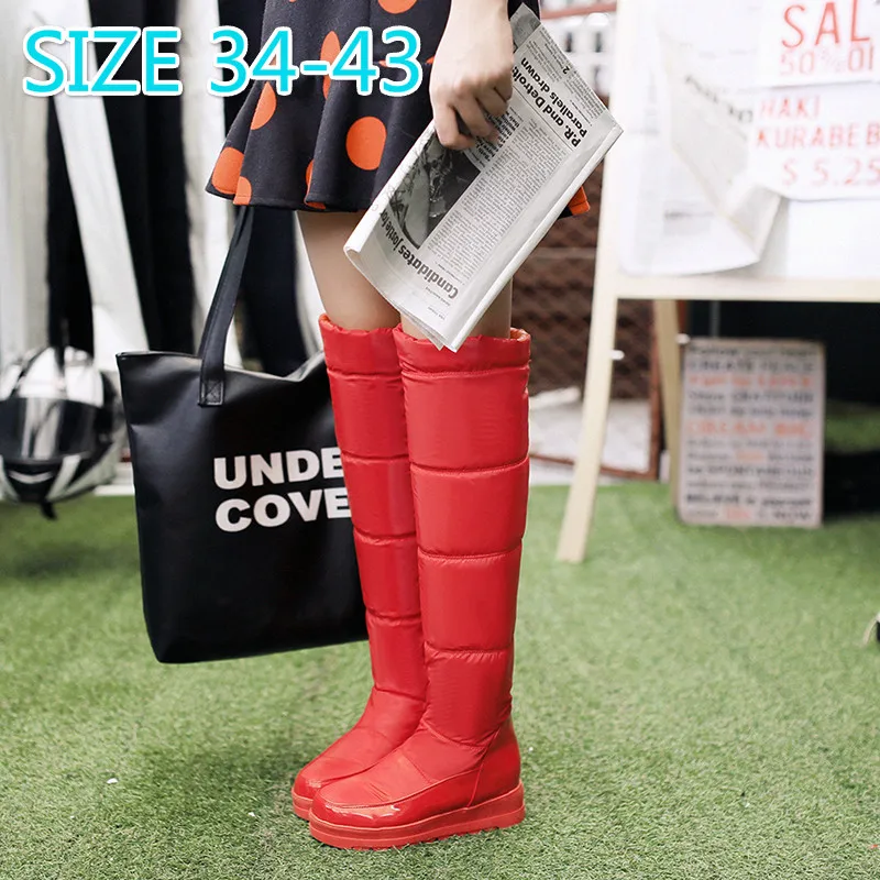 Round Toe PU Over The Knee Boots Women Botas Mujer Spring Autumn Women High Boots Slip on Rubber Platform Boots for Women 2019