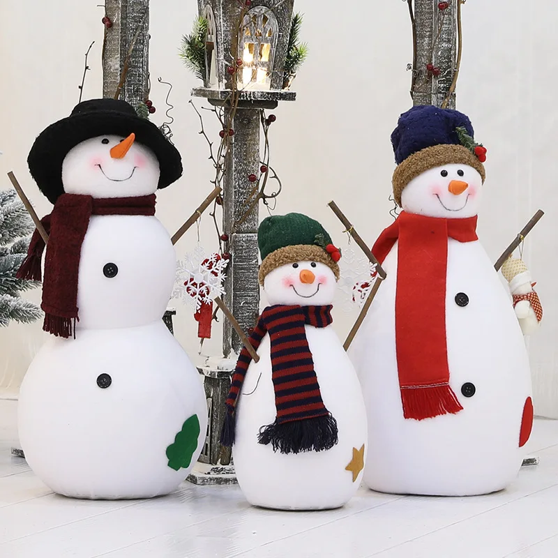 

Snowman doll doll gift shopping mall counter window desktop scene layout Christmas decoration ornaments home decor navidad 2020