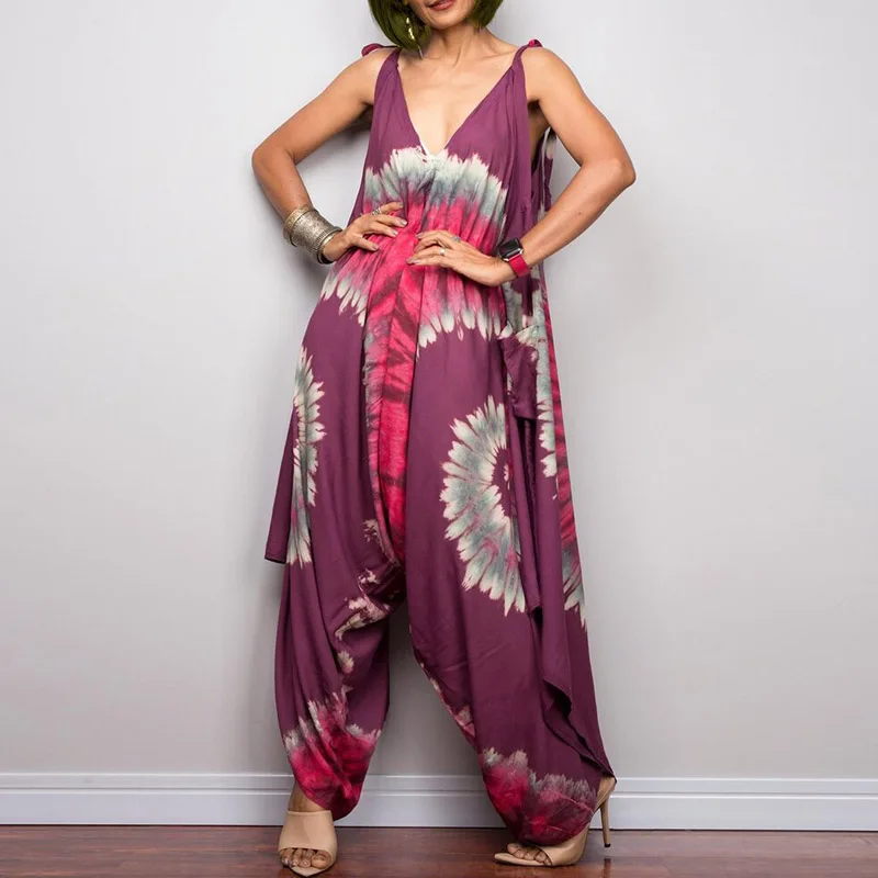 Retro Pattern Print Straps Jumpsuit 2021 Spring Wide Leg Pants Loose Women Rompers Summer Off Shoulder Sleeveless Beach Overalls
Retro Pattern Print Straps Jumpsuit 2021 Spring Wide Leg Pants Loose Women Rompers Summer Off Shoulder Sleeveless Beach Overalls