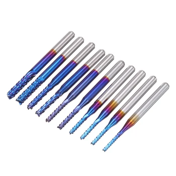 10Pcs Nano Blue Coating End Mills CNC Machine Router Bits Set Mini PCB End Mill Tools 1.5-3.175mm 1/8" Shank CNC Milling Cutters
10Pcs Nano Blue Coating End Mills CNC Machine Router Bits Set Mini PCB End Mill Tools 1.5-3.175mm 1/8" Shank CNC Milling Cutters