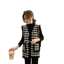 Small Fragrant Wind Houndstooth Temperament Wild Western Style Large Size Vest Female Spring Autumn Mid-Length Vest Waistcoat
Small Fragrant Wind Houndstooth Temperament Wild Western Style Large Size Vest Female Spring Autumn Mid-Length Vest Waistcoat