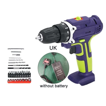 40pcs/Set Cordless Drill Kit 48Vf 100-240V 50Nm AC Cordless Rechargeable Impact / Without Impact Dril High Qualityl