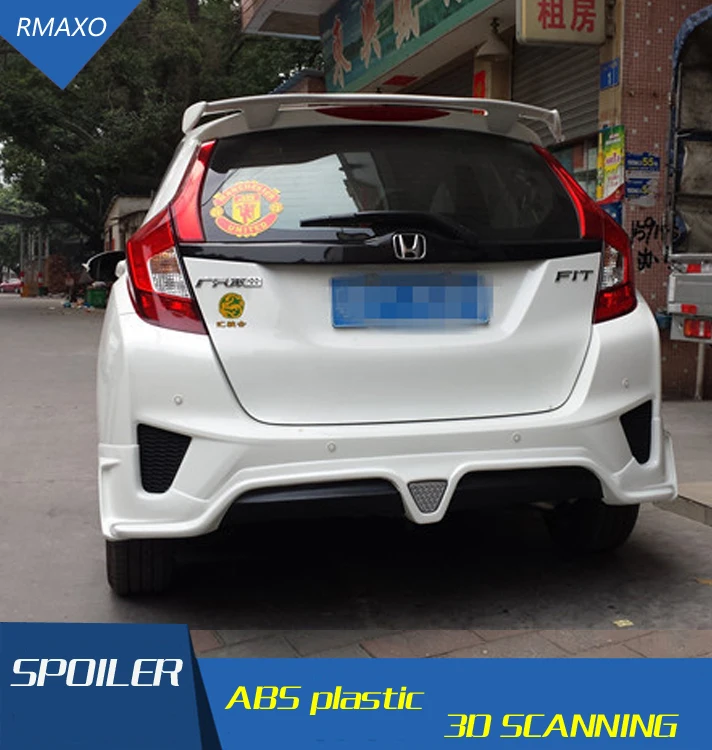 Для Honda fit/jazz спойлер высокого качества ABS Материал заднее крыло автомобиля