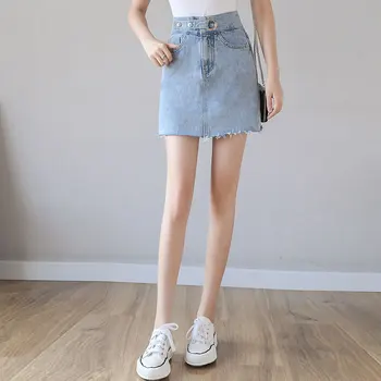 Denim Skirt A-line Skirt Female Spring New Metal Buckle Hip Skirt Sexy Short Skirt2020
Denim Skirt A-line Skirt Female Spring New Metal Buckle Hip Skirt Sexy Short Skirt2020
