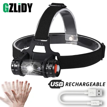 LED Headlamp USB Rechargeable Induction Switch Headlight Waterproof Outdoor Fishing Light High Power 18650 Lantern Camping Lamp 
LED Headlamp USB Rechargeable Induction Switch Headlight Waterproof Outdoor Fishing Light High Power 18650 Lantern Camping Lamp